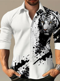 Color Matching Bamboo Linen Printed Men's Shirt