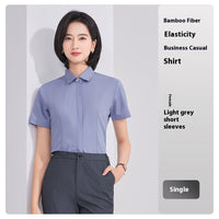 Bamboo Fiber Business Short Sleeve Non-ironing Stretch Shirt