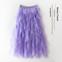 High Waist Mid-length Tassel Elegant Mesh Skirt Ins