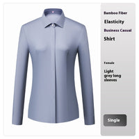Bamboo Fiber White Shirt Men's Professional Short Sleeve