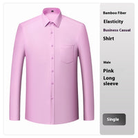 Bamboo Fiber White Shirt Men's Professional Short Sleeve