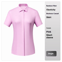 Bamboo Fiber Business Short Sleeve Non-ironing Stretch Shirt
