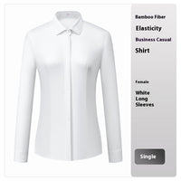 Bamboo Fiber White Shirt Men's Professional Short Sleeve