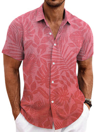 Solid Color Short Sleeve Cardigan Beach Shirt