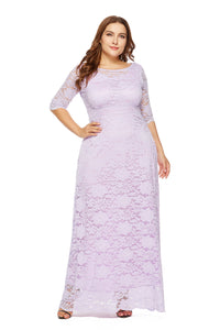 Plus Size Women New Hollow Lace Pocket Dress