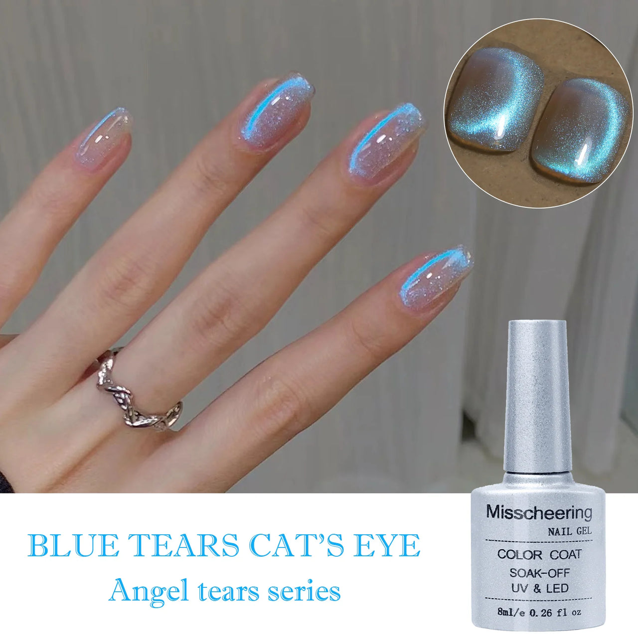 Aurora Blue Tears Cat Eye Magnetic
