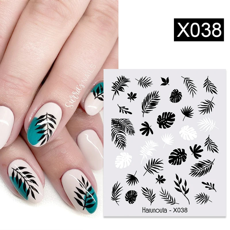 3D Laser Sakura Flower Nail Sticker