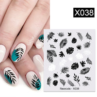 3D Laser Sakura Flower Nail Sticker