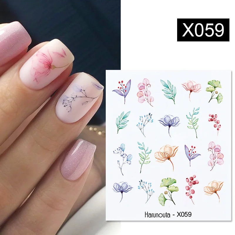 3D Laser Sakura Flower Nail Sticker