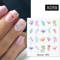 3D Laser Sakura Flower Nail Sticker