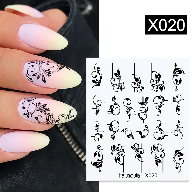 3D Laser Sakura Flower Nail Sticker
