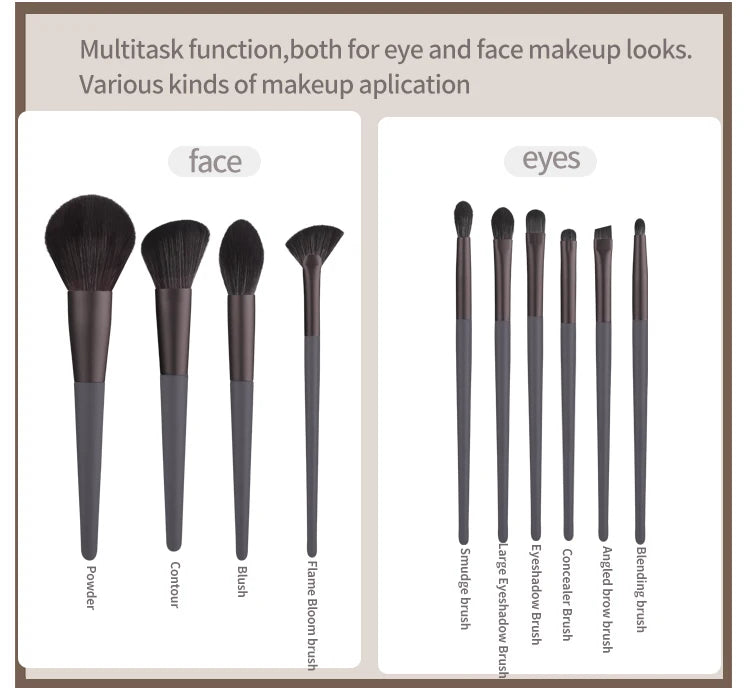Black Natural Hair Makeup Brush Pro Set