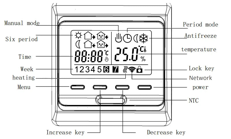 WiFi Thermostat Electric Heating Warm Floor Temperature Controller