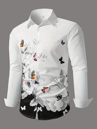 European And American Spring And Autumn Leisure Personalized Trendy Men Long Sleeve 3D Printed Shirt