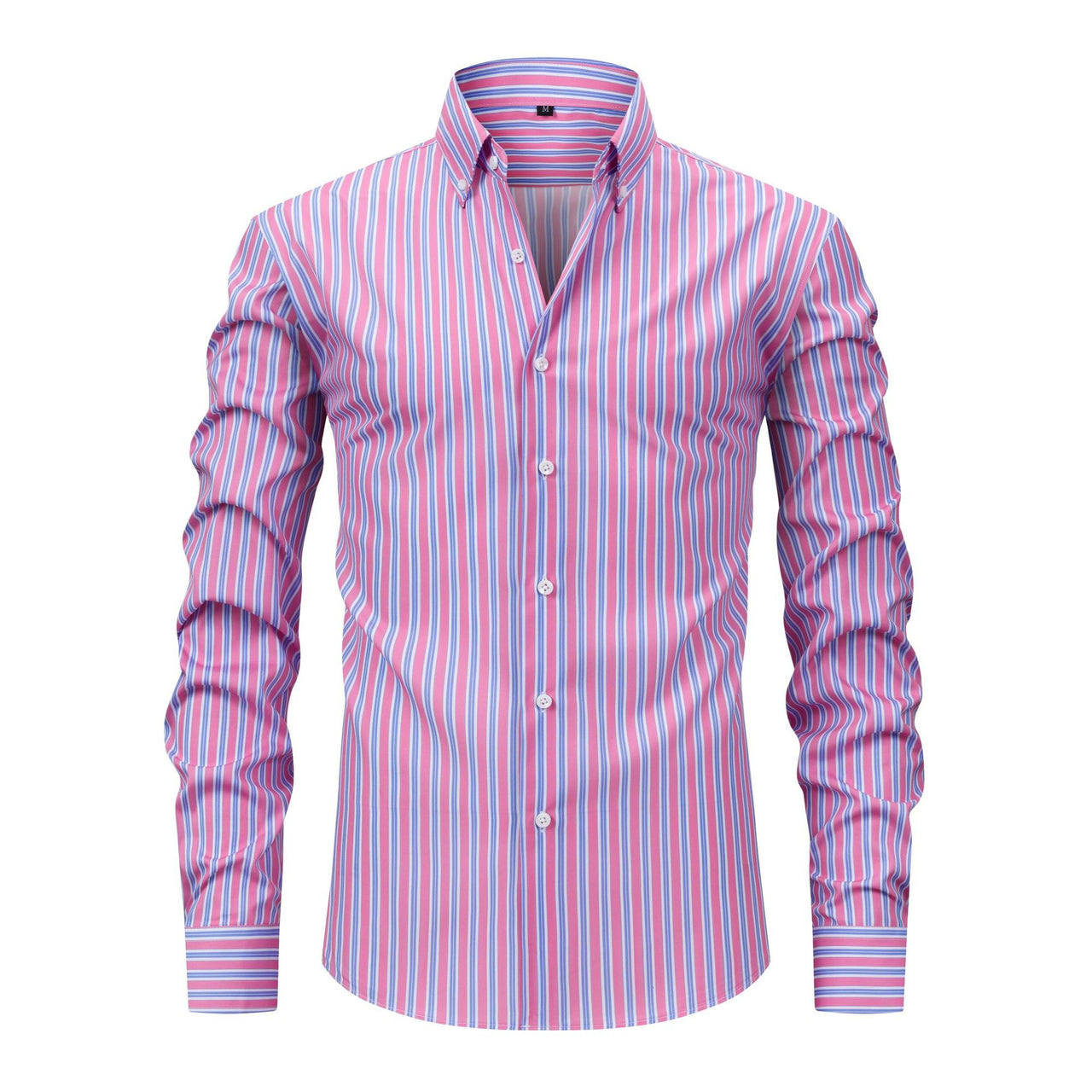 Men's Digital Printed Striped Long-sleeved Lapel Shirt