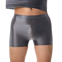 Plus Size High Elastic Shiny Silky Boxers Men
