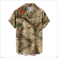 Summer Plus Size Men's Casual Fashion 3D Digital Printing Short Sleeve Shirt