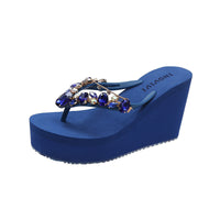 High Heel Flip-flops Women's Rhinestone Wedge