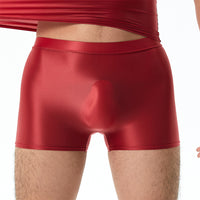 Plus Size High Elastic Shiny Silky Boxers Men