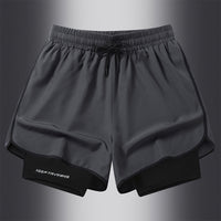 Men's Marathon Track And Field Lining Fake Two Pieces Training Quick-drying Shorts
