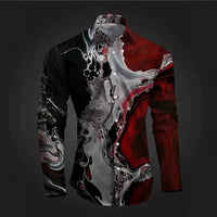 European And American Spring And Autumn Leisure Personalized Trendy Men Long Sleeve 3D Printed Shirt