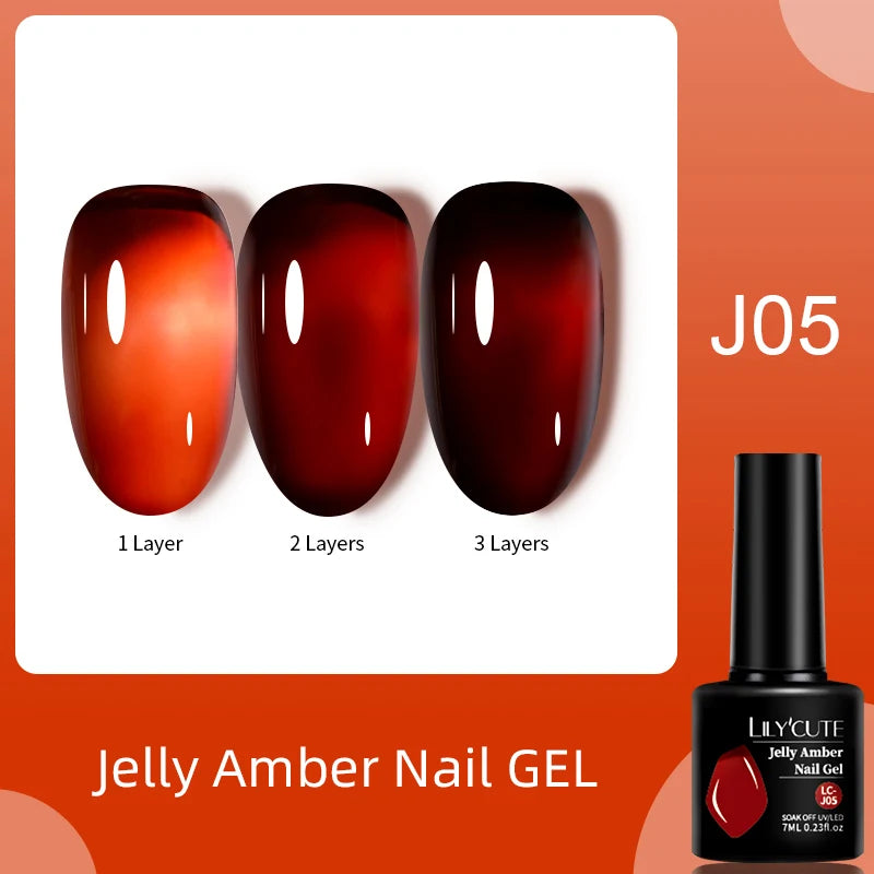 LILYCUTE 7ML Jelly Amber Gel Nail Polish