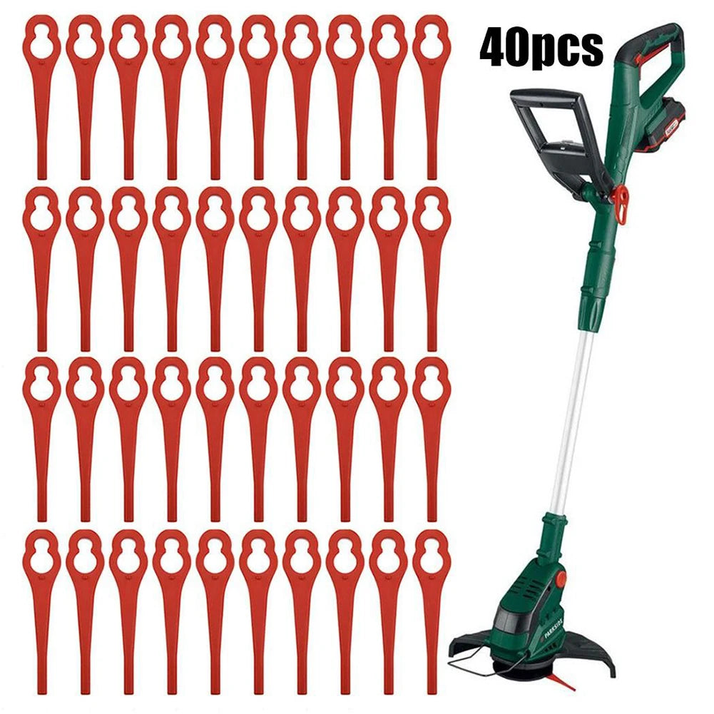 40pcs Lawn Mower Plastic Blades For Garden Grass Trimmer