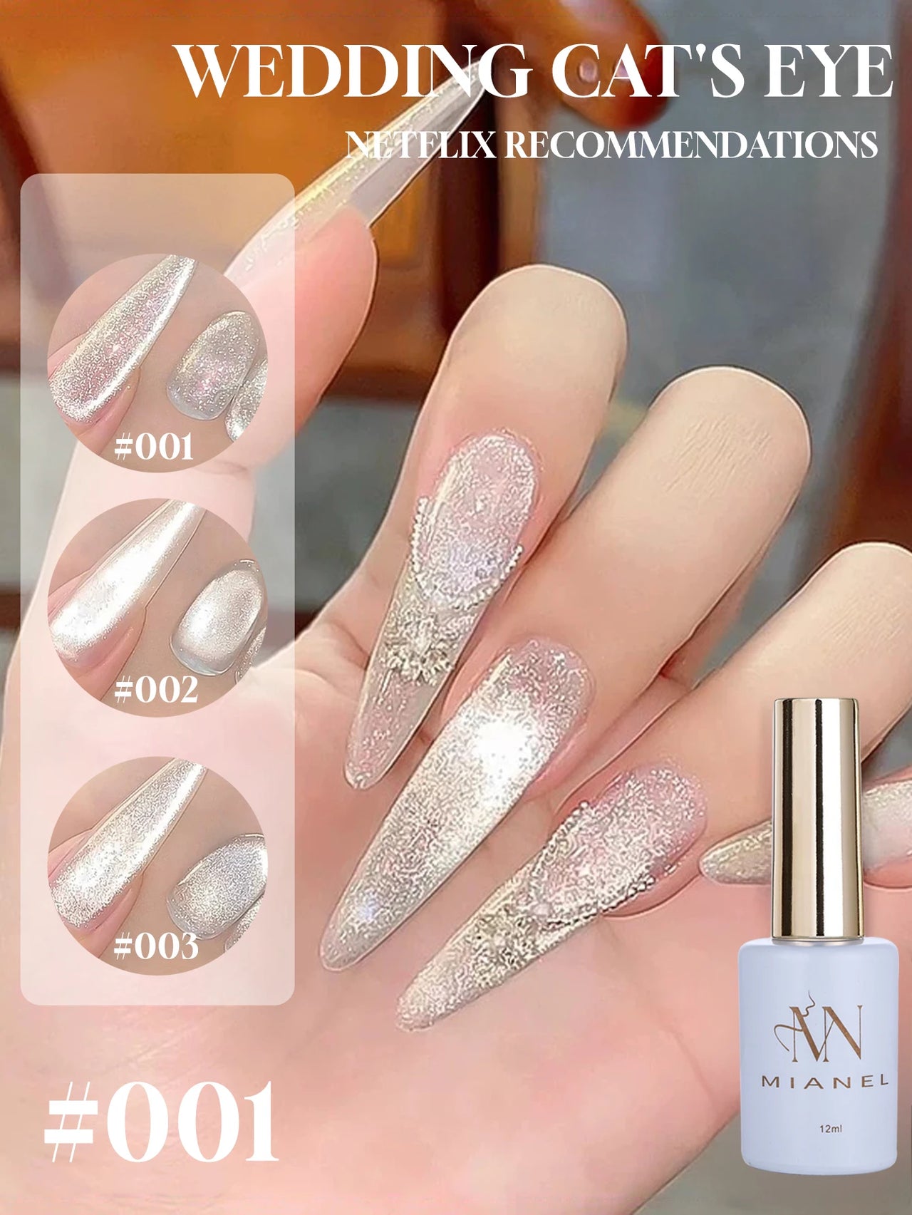 Glass Cat Magnet White Nails