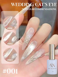 Glass Cat Magnet White Nails