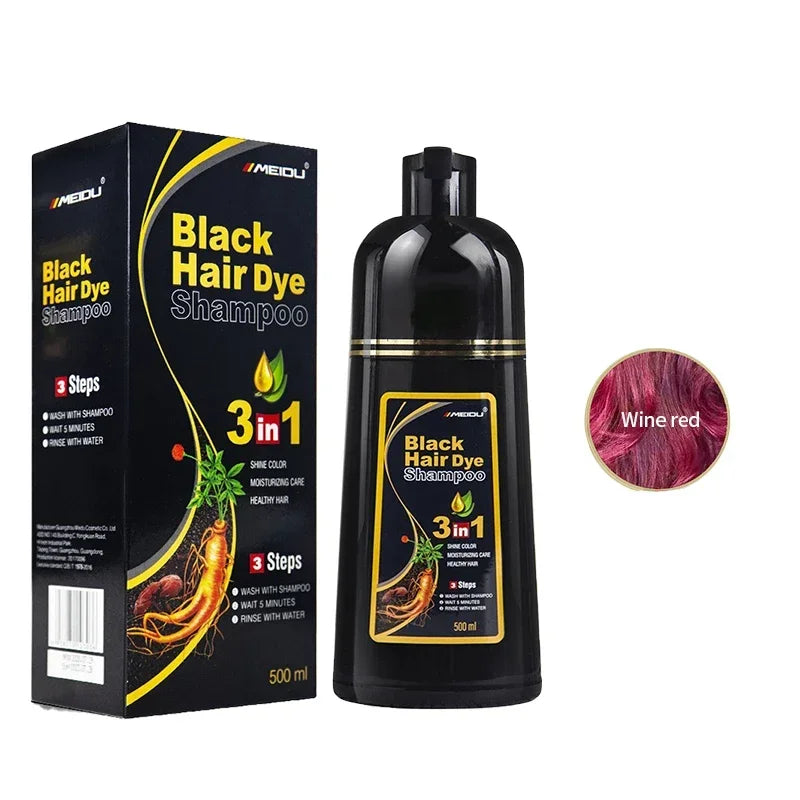Hair Dye Shampoo 3in1 Darkening Hairs Instant Gray To Black
