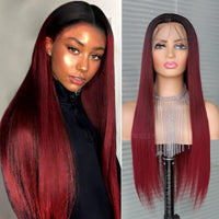 Burgundy Straight Lace Front Wig