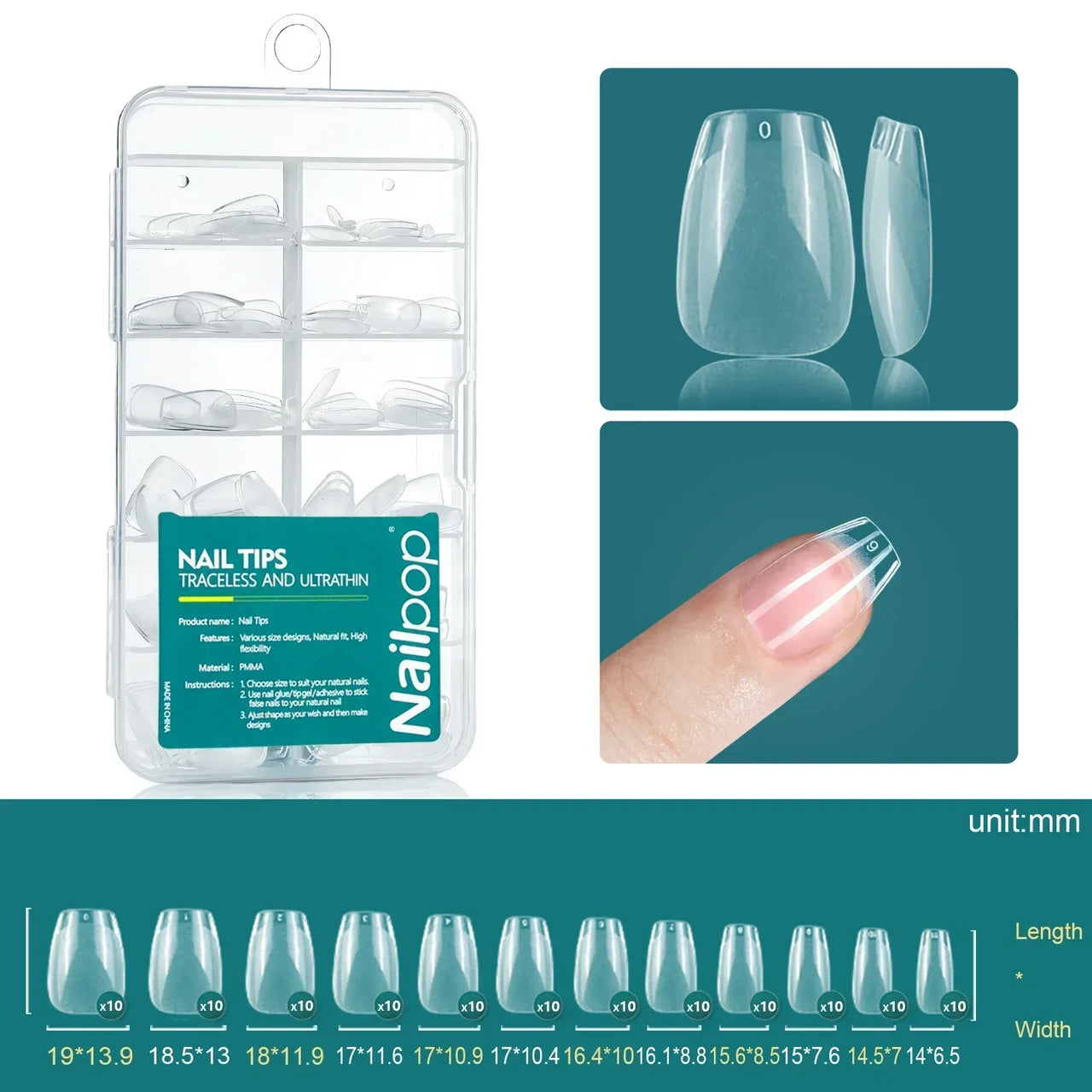 Nailpop 120pcs Acrylic Nails Fake Capsule