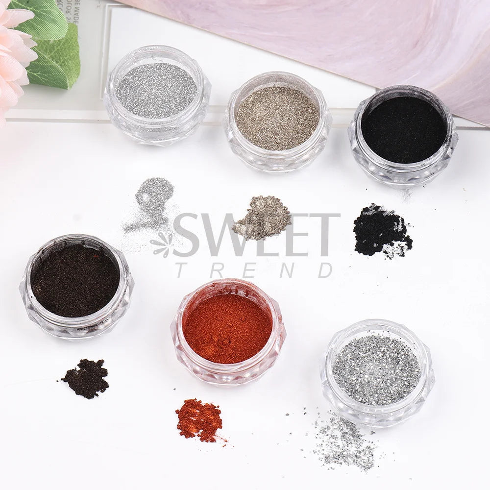 Black Mirror Chrome Nails Powder