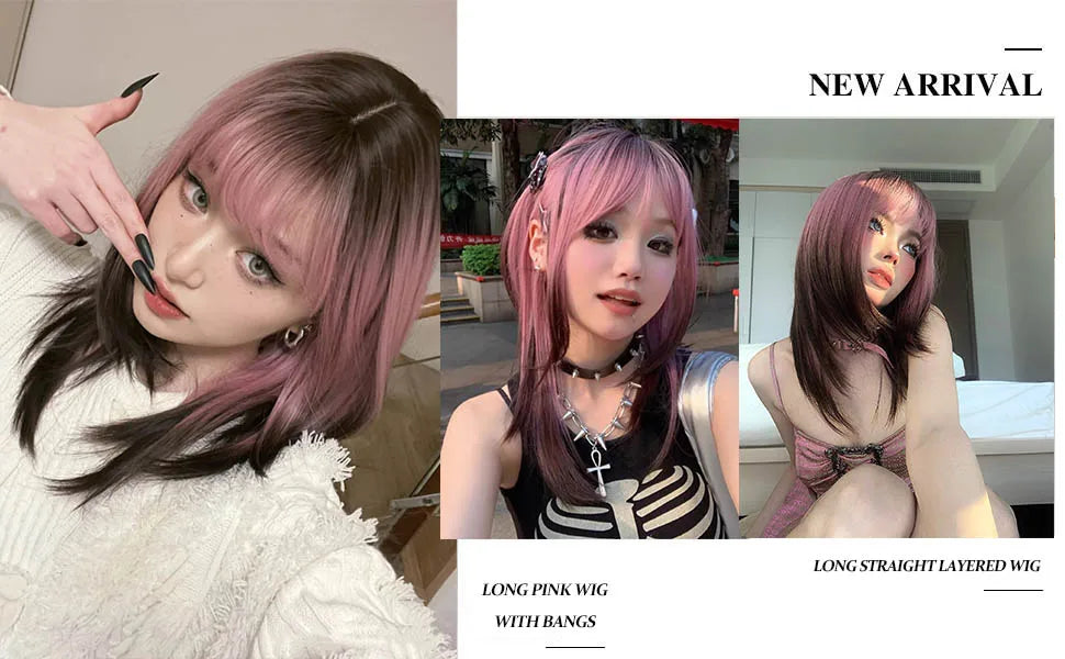 LOUIS FERRE Black Pink Ombre Synthetic