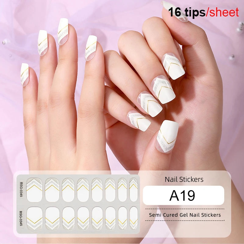 Full Cover Nail Gel Sticker Wraps Manicure