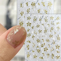 3D Laser Sakura Flower Nail Sticker