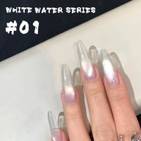 Glass Cat Magnet White Nails