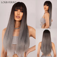 LOUIS FERRE Black Pink Ombre Synthetic