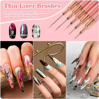 5pcs Nail Art Liner Brush Set UV Gel