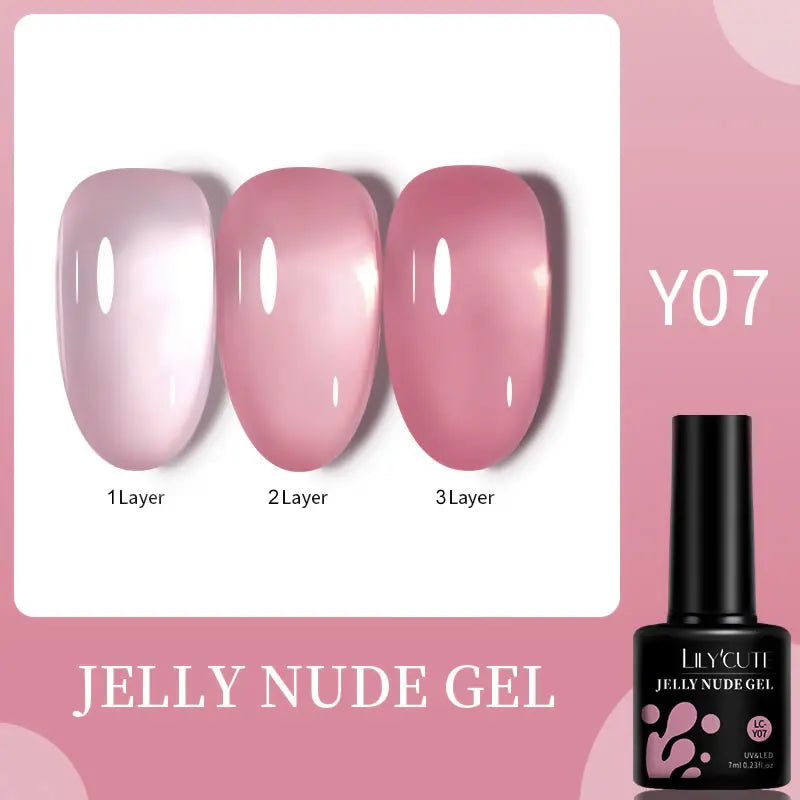 LILYCUTE 7ML Jelly Amber Gel Nail Polish