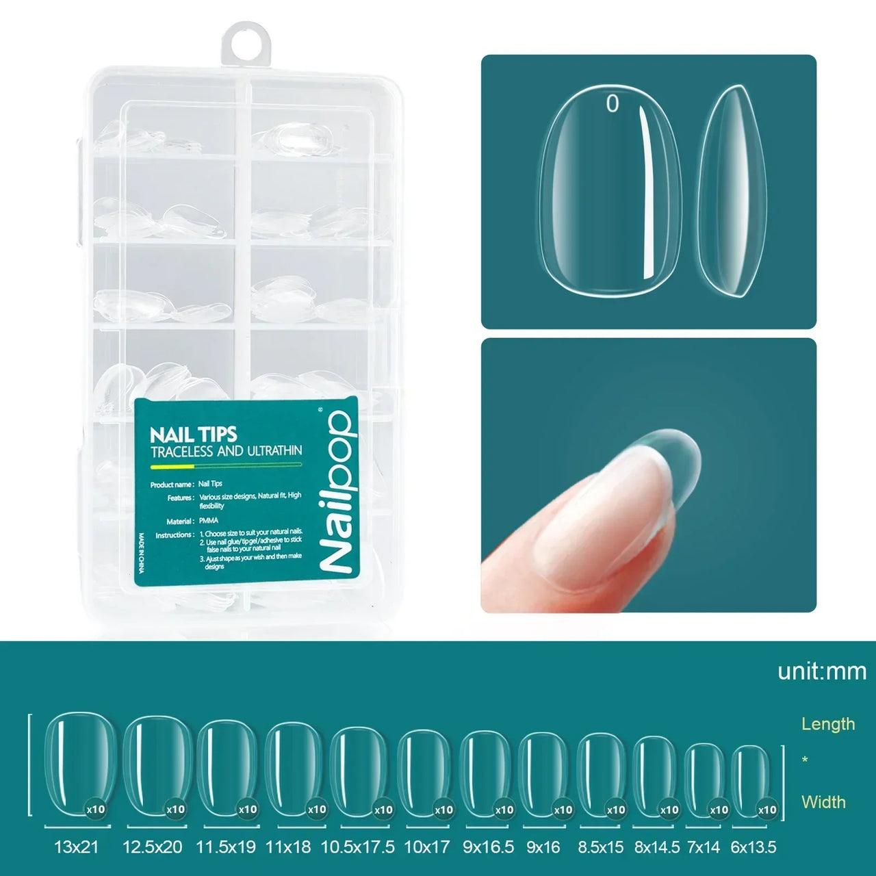 Nailpop 120pcs Acrylic Nails Fake Capsule