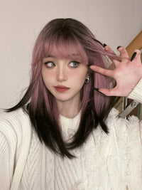 LOUIS FERRE Black Pink Ombre Synthetic