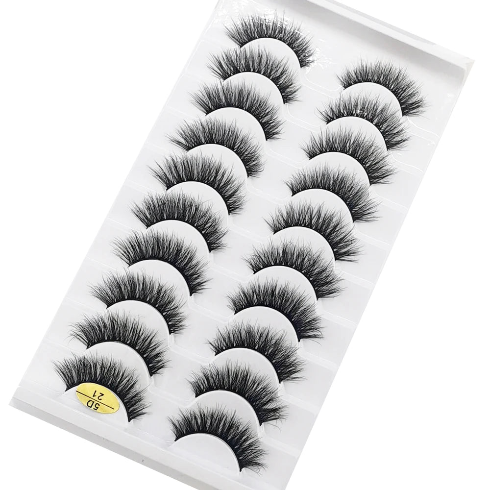 NEW 10 Pairs Natural Long False Eyelashes