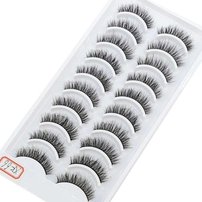 NEW 10 Pairs Natural Long False Eyelashes