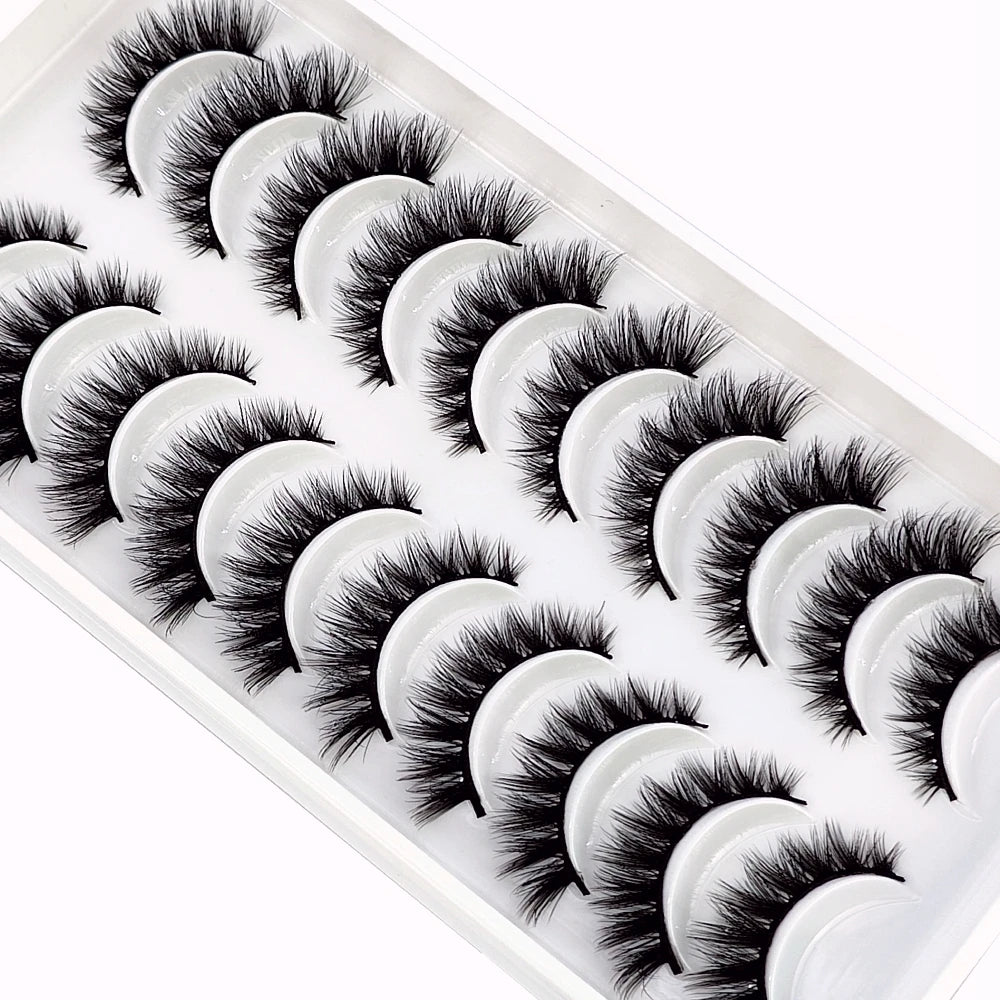 NEW 10 Pairs Natural Long False Eyelashes