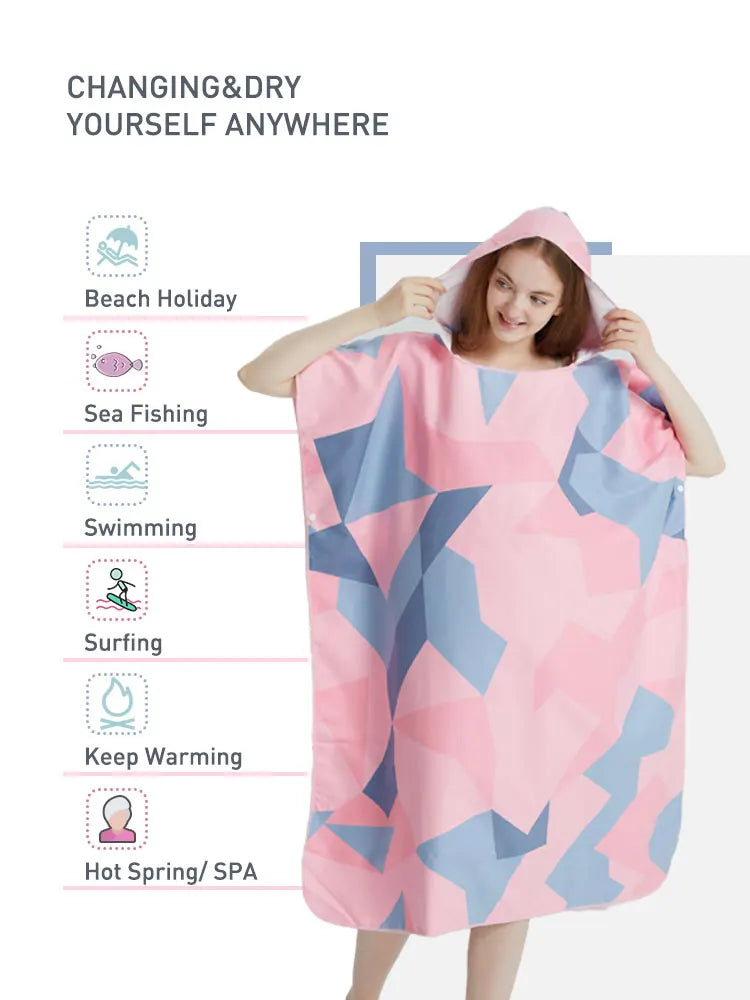 Towel Hoodie Microfiber Beach Robe