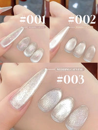 Glass Cat Magnet White Nails