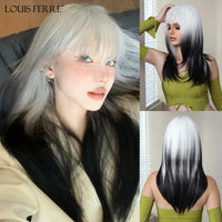 LOUIS FERRE Black Pink Ombre Synthetic