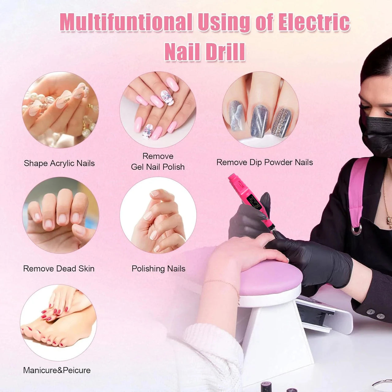 LULAA Strong Function Nail Drill Machine Set