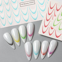 8pcs Gradient French Nail Art Stickers